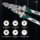 Alicate multifuncional dobrável para decapagem de fios com teste elétrico.