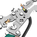 Alicate multifuncional dobrável para decapagem de fios com teste elétrico.